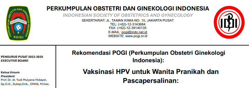 Rekomendasi POGI: Vaksinasi HPV untuk Wanita Pranikah dan Pascapersalinan